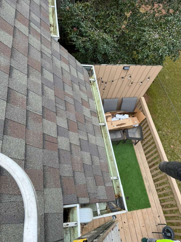 Gutters after cleaning